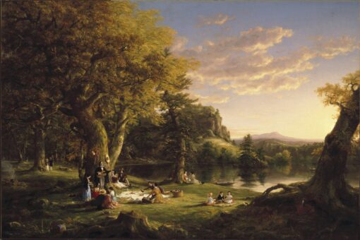 The Pic-Nic by Thomas Cole – Handcrafted 1846 Romantic Landscape Art Reproduction