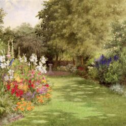 Charming Floral Art – A Garden in July, c.1910 by Violet Common, High-Quality Replica