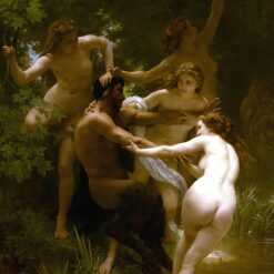 Realist Oil Painting Reproduction of Nymphs and Satyr by William-Adolphe Bouguereau (1873)