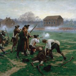 The Battle of Lexington, 19th April 1775 by William Barnes Wollen – Handcrafted Historical Art Reproduction