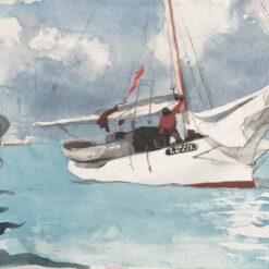 Realism Watercolor Masterpiece – Fishing Boats, Key West by Winslow Homer, High-Quality Replica