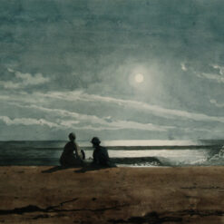 Winslow Homer’s Moonlight – 1874 Romantic Oil Painting Replica, Atmospheric Masterpiece