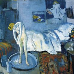 Inspired by Picasso: A Blue Room (A Tub) – 1901 Post-Impressionist Oil Painting