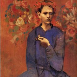Post-Impressionist Genre Painting Inspired by Pablo Picasso – 'A Boy with a Pipe' Oil on Canvas