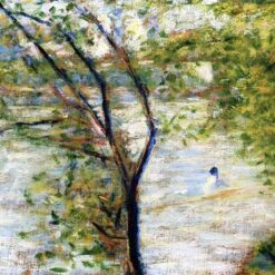 A Canoes by Georges Seurat – Impressionist Landscape Oil Painting Reproduction