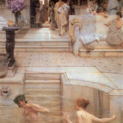 Sir Lawrence Alma-Tadema Oil Painting – A Favourite Custom (1909), Romantic Genre Painting