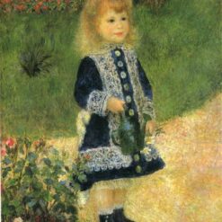 Custom Oil Painting of Girl with a Watering Can by Pierre-Auguste Renoir – Impressionism Portrait