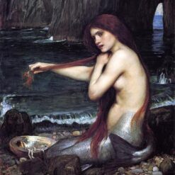 Custom Oil Painting of John William Waterhouse’s 'A Mermaid' – Romanticism Masterpiece Reproduction