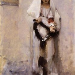 Oil Painting Inspired by John Singer Sargent’s A Parisian Beggar Girl – Impressionist Portrait on Canvas