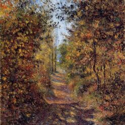 A Path in the Woods, Pontoise" by Camille Pissarro – 1879 Impressionist Landscape Painting