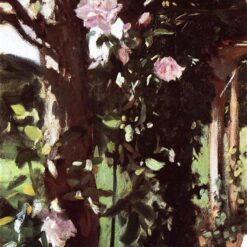 Oil Painting Inspired by John Singer Sargent’s A Rose Trellis (Roses at Oxfordshire) – Realistic Flower Painting on Canvas