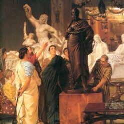 A Sculpture Gallery – Romantic Oil Painting by Sir Lawrence Alma-Tadema (1867)