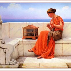 A Song without Words by John William Godward | Neoclassical Watercolor Artwork