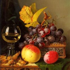 Edward Ladell’s A Still Life of Black Grapes – Realist Still Life Painting Replica