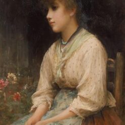 Hand-Painted Luke Fildes ‘A Venetian Flower Girl’ Oil Painting - Academic Portrait Art on Canvas from Dafen Village Studio