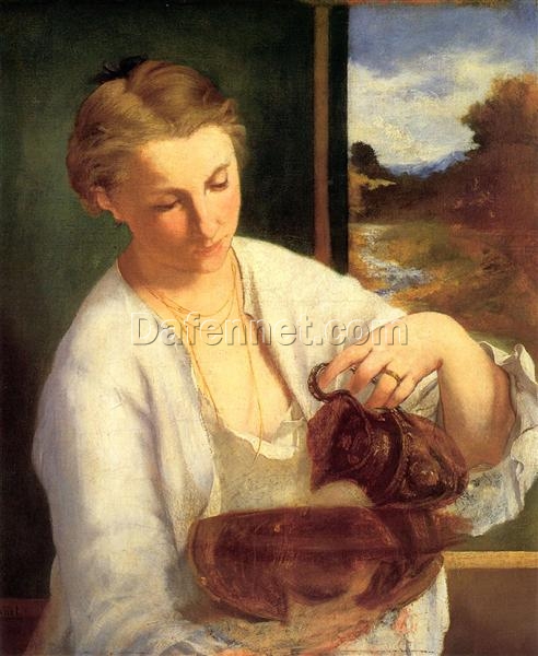 A Woman Pouring Water – Inspired by Édouard Manet (1858) Realist Genre Painting Reproduction