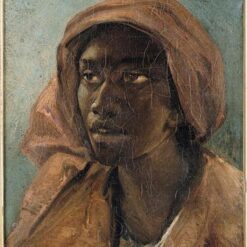 Romantic & Orientalist Portrait: A Young Negro Woman by Théodore Géricault – Oil Reproduction on Canvas