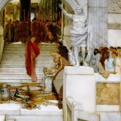 After the Audience – Romantic Genre Oil Painting by Sir Lawrence Alma-Tadema (1879)
