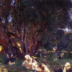 John Singer Sargent Oil Painting – Albanian Olive Pickers, 1909, Impressionist Genre Painting
