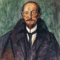 Hand-Painted Edvard Munch ‘Albert Kollmann’ Oil Painting - Expressionist Portrait Art on Canvas from Dafen Village Studio