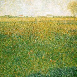 Alfalfa, St. Denis by Georges Seurat – Pointillism Landscape Oil Painting Reproduction