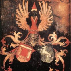 Hand-Painted Albrecht Dürer "Alliance Coat of Arms" Oil Painting – Northern Renaissance Design Reproduction by Da Fen Oil Painting Village Studio