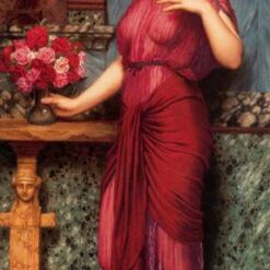 An Offering to Venus by John William Godward | 1912 Neoclassical Genre Painting | Oil on Canvas