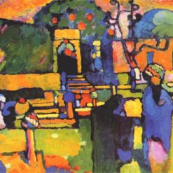 Kandinsky’s Arabs I (Cemetery) (1909) – Oil on Cardboard, Expressionism