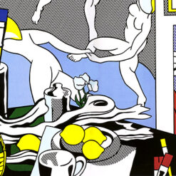 Custom Oil Painting Inspired by Roy Lichtenstein’s 'Artist's Studio – The Dance' – Pop Art Interior Art on Canvas