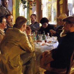 Artists' Luncheon in Skagen by Peder Severin Kroyer – 1883 Realism Genre Painting Reproduction