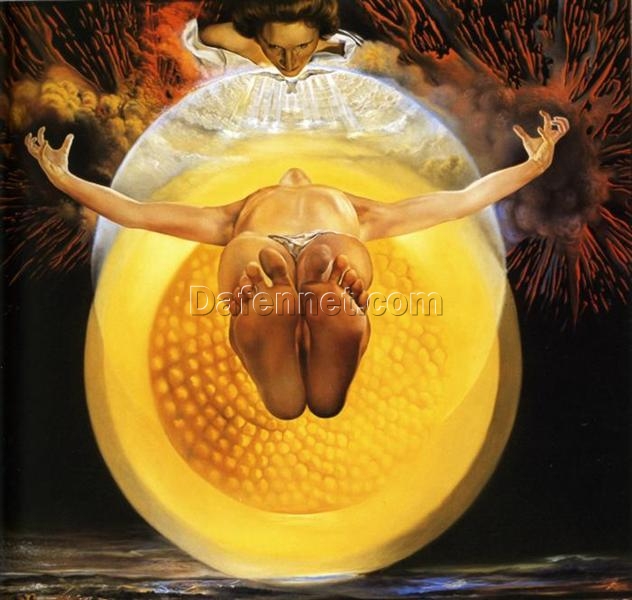 Inspired by Salvador Dali: Ascension – Surrealist Symbolic Oil Painting on Canvas