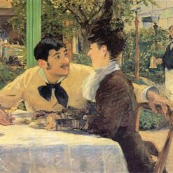Oil Painting Inspired by Edouard Manet: At Father Lathuille's (Chez le Père Lathuille) 1879 on Canvas