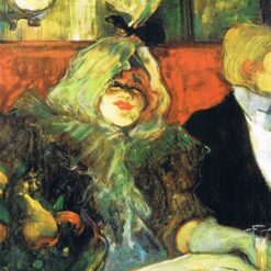 Post-Impressionist Masterpiece: At the Rat Mort by Henri de Toulouse-Lautrec – 1899 Oil Painting