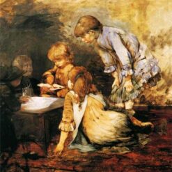 Impressionism Genre: At The Studio by Georgios Jakobides – Oil Reproduction on Canvas (1884)
