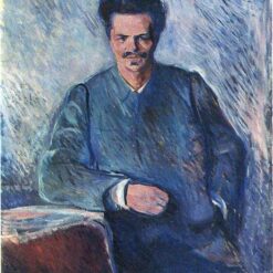 Edvard Munch ‘August Strindberg’ Expressionist Portrait - Custom Oil Painting Reproduction on Canvas