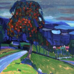 Expressionist Autumn in Murnau, 1908 – Kandinsky Landscape Art Print