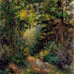 Camille Pissarro "Autumn, Path Through the Woods" – 1876 Landscape in Oil on Canvas