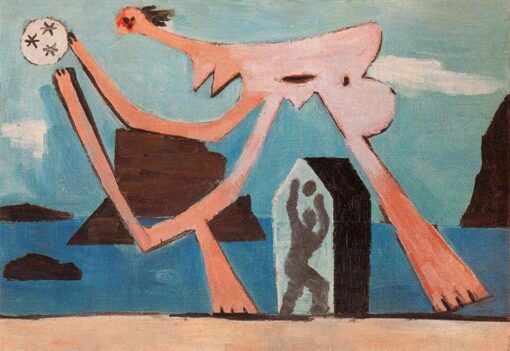 Oil Painting Inspired by Picasso’s Surrealist Period – ‘Ballplayers on the Beach’ (1928) Genre Art on Canvas