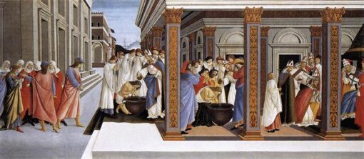 Baptism of St. Zenobius and His Appointment as Bishop – Sandro Botticelli, Early Renaissance Religious Art