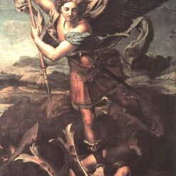 Raphael’s Saint Michael Trampling the Dragon – 1518 High Renaissance Painting Replica