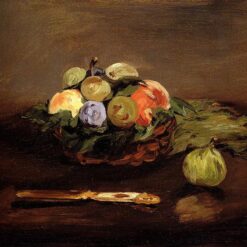 Basket of Fruits – Inspired by Edouard Manet (c. 1864) Realist Still Life Oil Painting