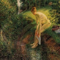 Bather in the Woods" (1895) – Camille Pissarro's Elegant Nude in Nature