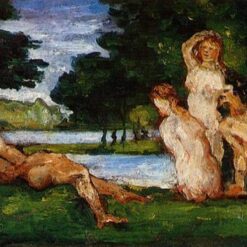 Bathers" by Paul Cézanne – Impressionist Landscape and Nude Study (1870)
