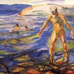 Bathing Man by Edvard Munch – 1918 Expressionist Oil Painting