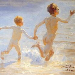 Peder Severin Kroyer – 1892 "Beach of Skagen" | Impressionist Oil Painting Reproduction