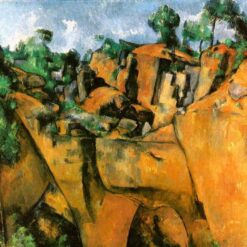 Bibemus Quarry" – 1900 Cézanne Landscape Painting in Cubist Style, Oil on Canvas