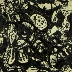 Inspired by Jackson Pollock’s Black & White (Number 20) – Large Abstract Action Painting Oil on Canvas (162.56 x 145.26 cm)