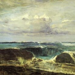 Blue and Silver - The Blue Wave Biarritz by Whistler – 1862 Marina Oil Painting