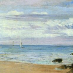 Blue and Silver: Trouville by James Whistler (1865) – Captivating Marina Landscape Oil Painting