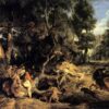 Boar Hunt – Baroque Oil Painting by Peter Paul Rubens